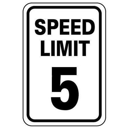 NATIONAL MARKER CO Speed Limit 5, Aluminum Sign, .063mm Thick TM17H